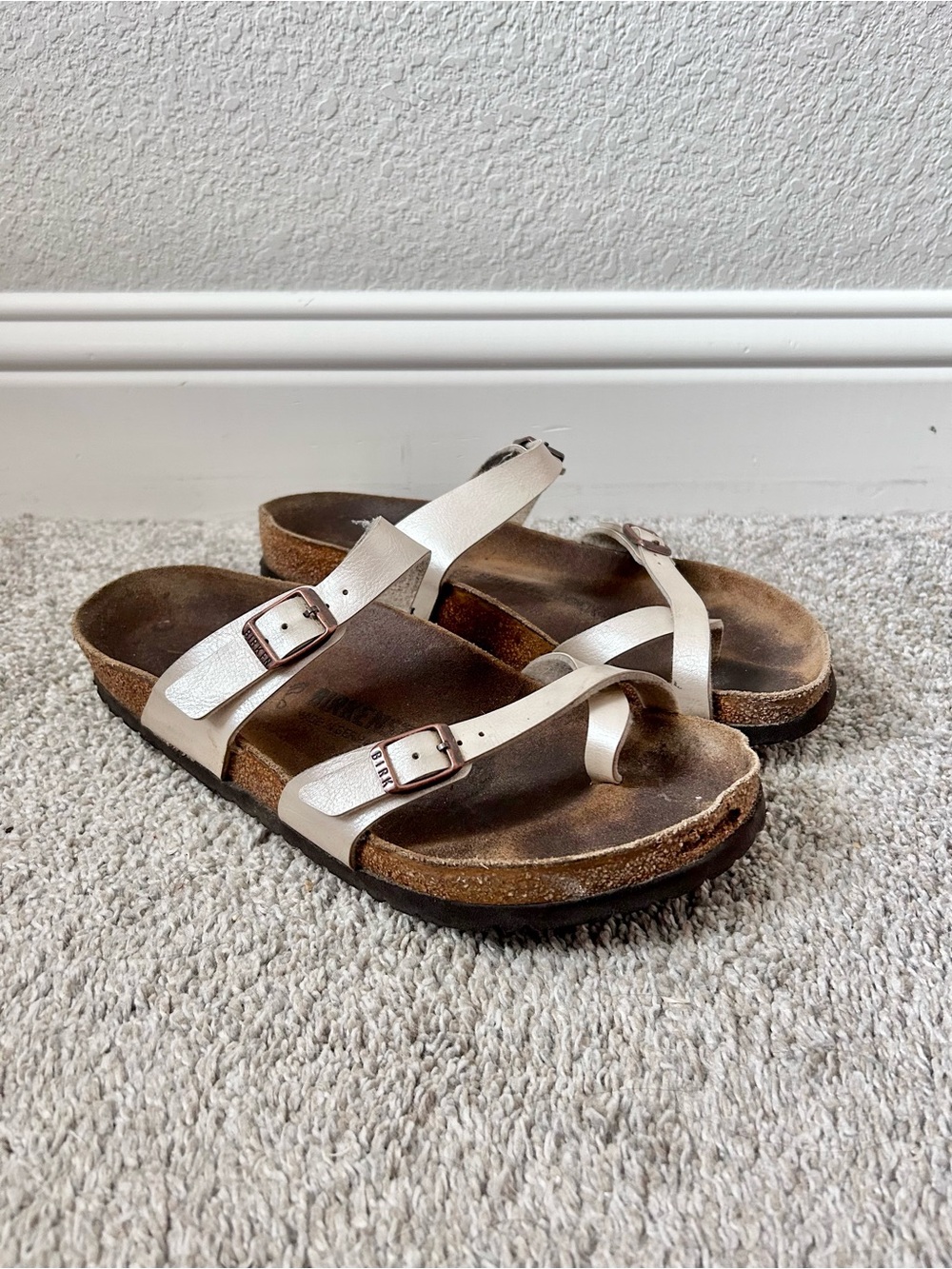 Birkenstock Women's Mayari Birko-Flor Pearl White Comfort Sandals! 40 USA 9- 9.5